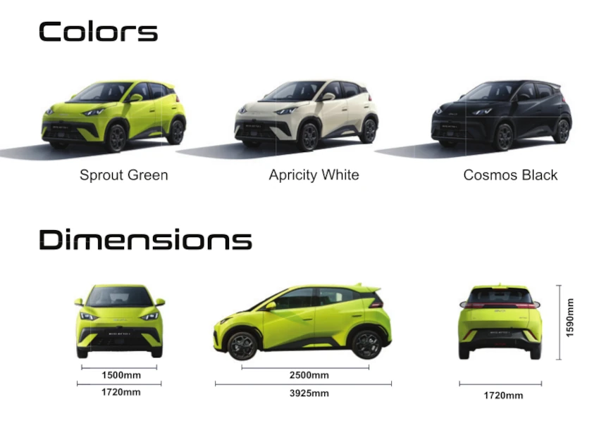 BYD Atto 1 Specifications
